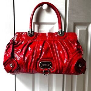 Vintage Guess One of their Iconic Leather Like Croc Print Bags